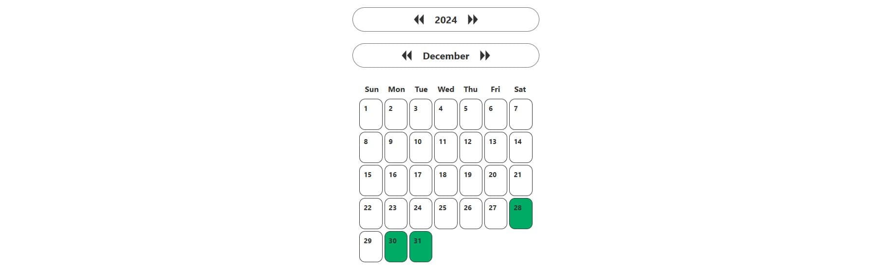 NPM Package: simple-react-heatcalendar preview